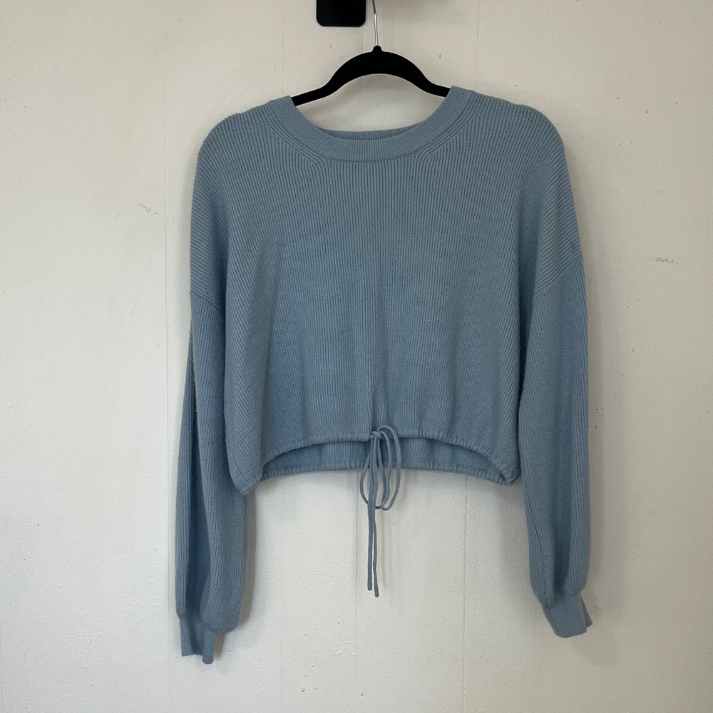 ELAN Kimmie drawstring sweater Baby Blue